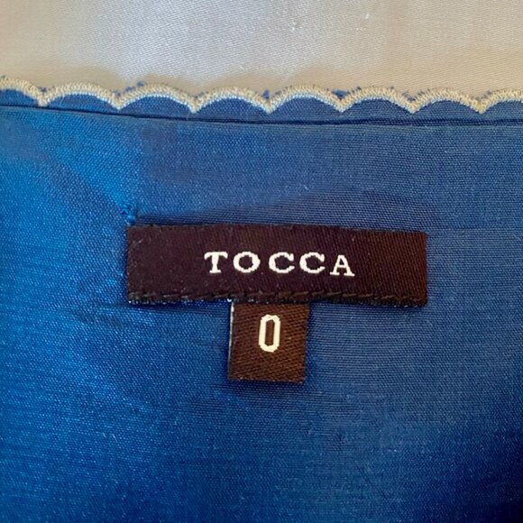 Tocca Deep Blue 100% Silk Embroidered Mini Dress - Picture 9 of 13